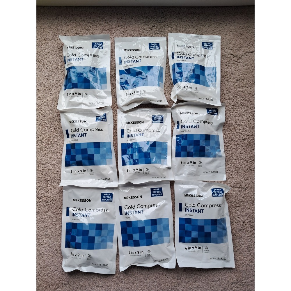 McKesson Instant Cold‎ Compress Pack 6x9 Disposable Pack of 9